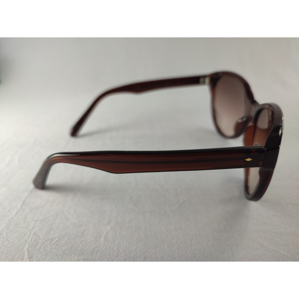 Fossil FW124 Brown Translucent Oversized Sunglasses Women's Butterfly 58-15-142 - Picture 3 of 10